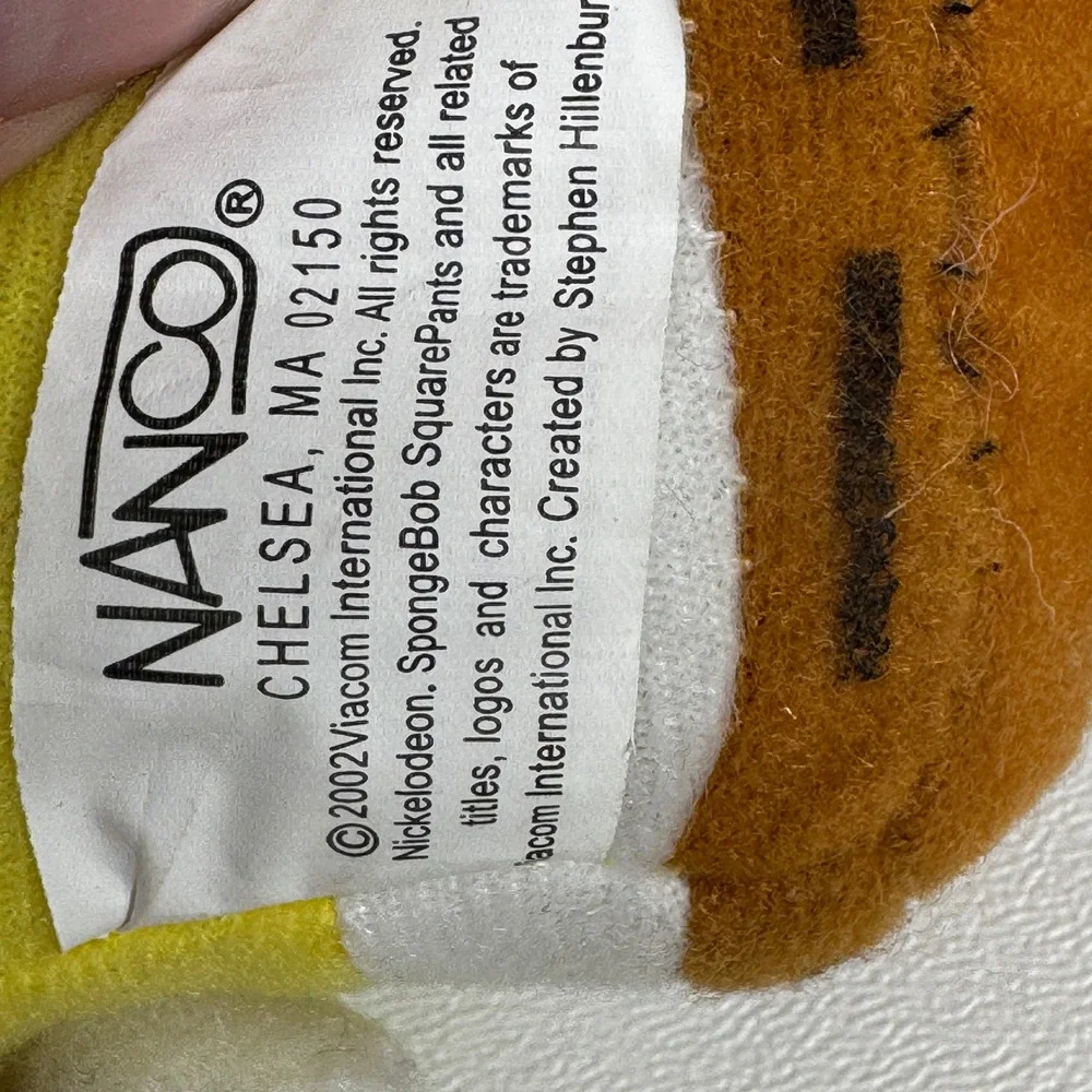 SpongeBob SquarePants Nanco Plush 2002 Nickelodeon Vintage Stuffed Toy with Tags